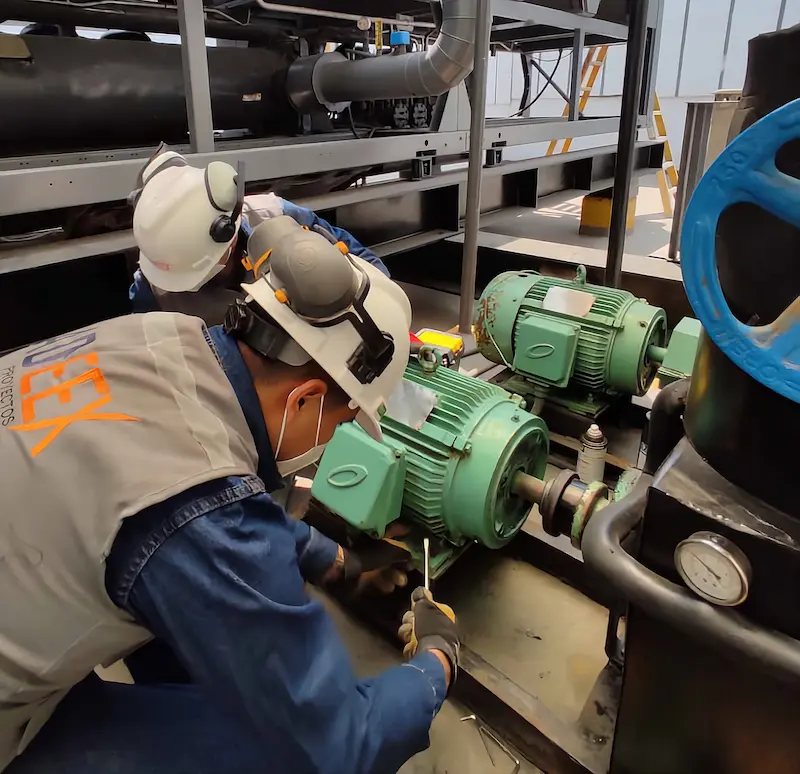 Mantenimiento de motor y bombas industriales